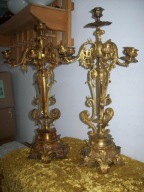 UNIKAT--[@go]-Kandelabry Braz zlocony XIXw