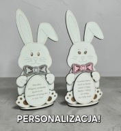 Personalizowany prezent, Zając Wielkanocny, uchwyt na pieniądze, królik