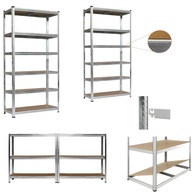 REGAŁ METALOWY DO GARAŻU WARSZTAT PIWNICY SOLIDNY 900kg 6 PÓŁEK 222x90x40cm