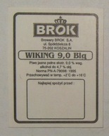 STARA ETYKIETA PIWO BROK WIKING BROWAR KOSZALIN - SAMOPRZYLEPNA NA KEG