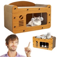 DRAPAK DOMEK DLA KOTA LEGOWISKO Z TEKTURY I EKOLOGICZNY PIĘTROWY DO 60CM