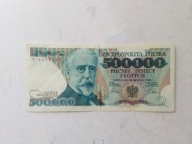 banknot 500 000 zł 1990, stan II+
