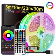 TAŚMA LED RGB 20m (2x10m) PILOT + APLIKACJA LEDY LISTWA KOLOROWA 5V/12V USB