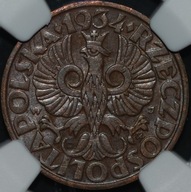 5 groszy 1934 - AU 58 BN - NGC - około MENNICZE - NAJRZADSZE