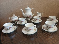 WAŁBRZYCH MARIA TERESA SERWIS DO KAWY STARA PORCELANA VINTAGE PRL 6os/17szt