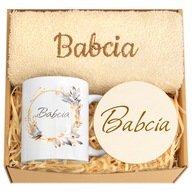 Prezent dla Babci Ręcznik Kubek Podstawka db Dzień Babci Upominek Babcia