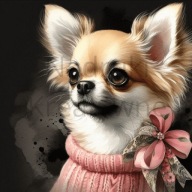 Panel z nadrukiem wodoodporny na torbę 45/45cm chihuahua