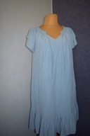 Co"couture Piękna Sukienka z wiskozy błękitna z kieszeniami_48