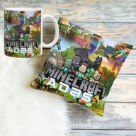 Poduszka i kubek z imieniem pomysł na prezent minecraft