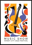 A2 PLAKAT MUZYCZNY MUZYKA MUSIC SHOW WINDY CITY JAZZ, SKRZYPCE WIOLONCZELA