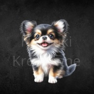 PANEL z nadrukiem na torbę, tkanina wodoodporna 45/45cm chihuahua