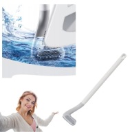 SILIKONOWA SZCZOTKA WC CZYSTA TOALETA W TRUDNO DOSTĘPNYCH MIEJSCACH BIAŁA