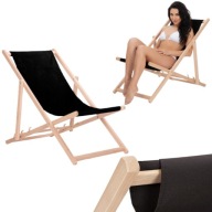 LEŻAK OGRODOWY PLAŻOWY DREWNIANY SKŁADANY BUKOWY SAN-DREW