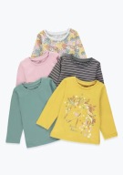 Matalan 5pack t-shirt długi rękaw bluzka 80 cm