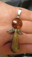 ANIOLEK DUZY BURSZTYNY ZAWIESZKA OKAZJA
