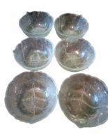 SALATERKI MISECZKI SZKŁO FRANCJA ARCOROC LIŚĆ ASPEN 6 sztuk 15 x 3,5 cm