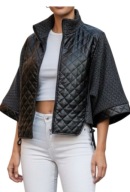 H-4 h4 black Kamizelka nietoperz eco skóra bolerko narzutka design M L XL