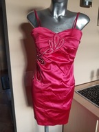 Sukienka różowa z cyrkoniami S 36