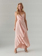 Sukienka na wesele długa pudrowy róż na ramiaczka mohito 40 L