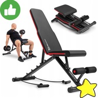 ŁAWKA TRENINGOWA REGULOWANA SKŁADANA DO ĆWICZEŃ 150KG EKSPANDERY