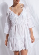 Calzedonia biała Sukienka Tunika z haftem L