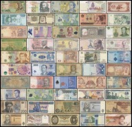 BNA - ZESTAW 50 BANKNOTÓW EGIPT ESTONIA HONDURAS KATAR MAURITIUS TANZANIA