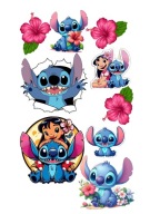 WYDRUK CUKROWY OPŁATEK NA TORT LILO I STICH STITCH + POSTACI+ TEKST palmy