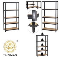 REGAŁ MAGAZYNOWY CZARNY METALOWY WCISKANY 5 PÓŁEK 180 x 90 x 40 875 KG