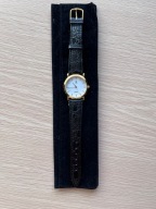 Zegarek damski AVON Quartz złoty biała tarcza skórzany pasek, nieużywany