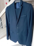 Garnitur granatowy 60% wełna wzrost 182 klatka 92/roz.46 stan idealny