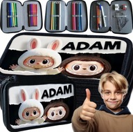 PIÓRNIK SZKOLNY Z WYPOSAŻENIEM DO SZKOŁY LABUBU SŁODKI POTWOREK DLA DZIECKA