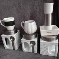 Licytacja od 1 zł KUBKI +zestaw artykuły kuchenne POJEMNIKI CERAMICZNE