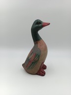 Piękna kaczka z drewna - szczegółowa - vintage - ręcznie praca Duża 24,5cm