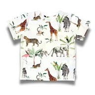 CHRISMA BLUZKA NA KRÓTKI RĘKAW KOSZULKA T-SHIRT AFRYKAŃSKIE ZWIERZĘTA 116