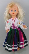 Lalka PRL w stroju ludowym - wysokość 50 cm