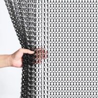 Aluminiowa zasłona łańcuchowa, 100x210 cm, zasłona do drzwi, szara
