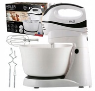 MIKSER RĘCZNY ROBOT KUCHENNY Z OBROTOWĄ MISĄ 3L 550W 5 PRĘDKOŚCI 2 KOŃCÓWKI
