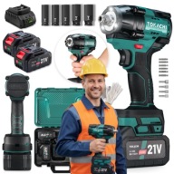 KLUCZ UDAROWY AKUMULATOROWY TOKACHI 800Nm 21V BEZSZCZOTKOWY +2 AKUMULATORY!