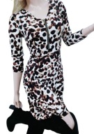 NINA LEONARD elastyczna sukienka zapinana na suwak XS