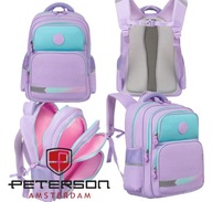 PLECAK SZKOLNY DLA DZIEWCZYNKI DWUKOMOROWY FIOLETOWY TORNISTER