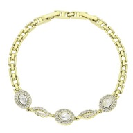 85907 Bransoletka stal chirurgiczna 316L pozł. 14k CRYSTAL Swarovski