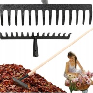 GRABIE OGRODOWE DO TRAWY DO LIŚCI Z DREWNIANYM TRZONKIEM