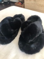 Kapcie klapki ciapy futrzane z futra 38 czarny