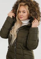 Tanio !_NOWA długa KOMFORTOWA puchowa kurtka_KAPTUR odpinany rudy LIS_r.42