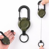 RETRAKTOR karabińczyk linka stalowa HEAVY DUTY na klucze karte zielony