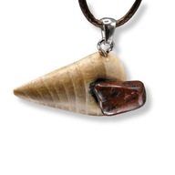 Wisiorek obsydian mahoniowy i wiąz - handmade, prezent, dla niej, kobiety