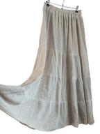 włoska DŁUGA SPÓDNICA 50% len z falban 36/38/40