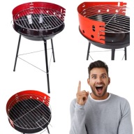 GRILL WĘGLOWY MAŁY OGRODOWY CHROMOWANY RUSZT BALKONOWY STALOWY TRÓJNÓG
