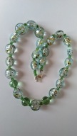 Naszyjnik kolia szklany zielony korale rękodzieło handmade choker boho