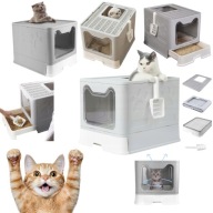 KUWETA DLA KOTA DUZA KRYTA SKLADANA Z SZUFLADA ZAMYKANA ZAMKNIETA + LOPATKA